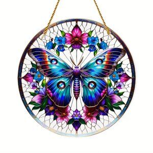 Suncatcher Butterfly Colorful Flowers Hanging Decor Window Garden In/Outdoor New